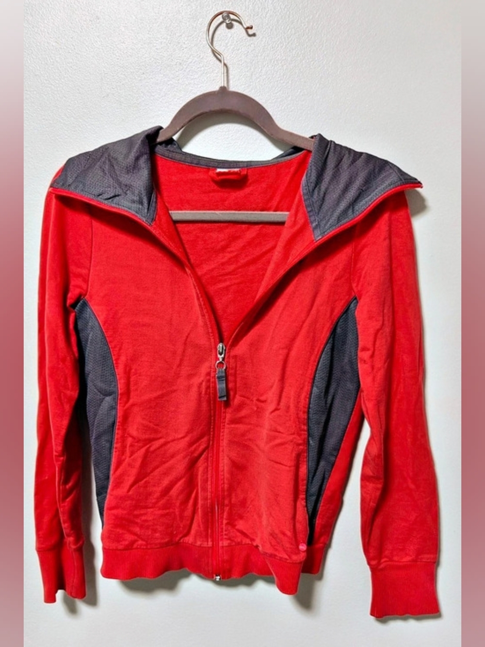 Puma Redish Pink & Gray Hooded Jacket